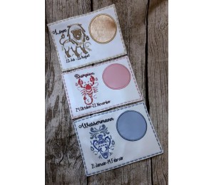Stickserie - ITH Mug Rugs Zodiac Sternzeichenmotive Vollstick